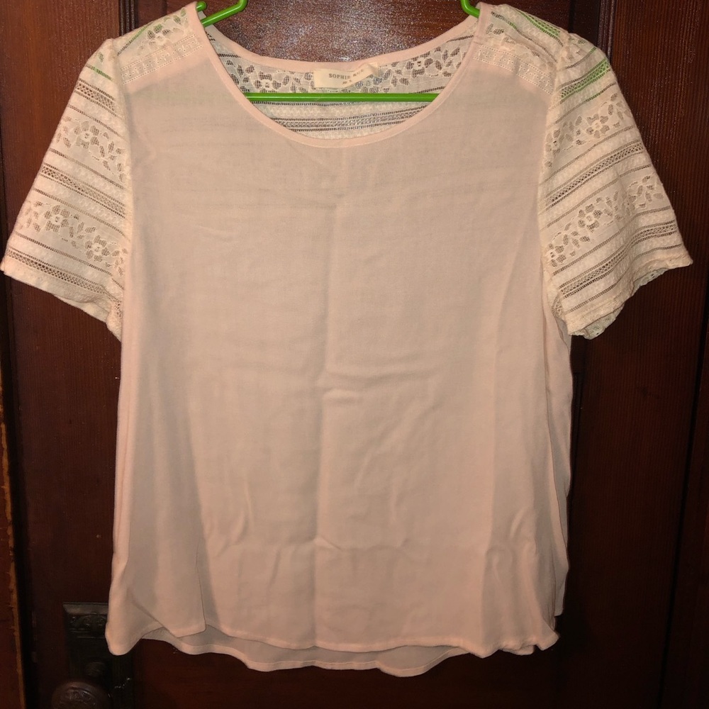 link pink short sleeve blouse